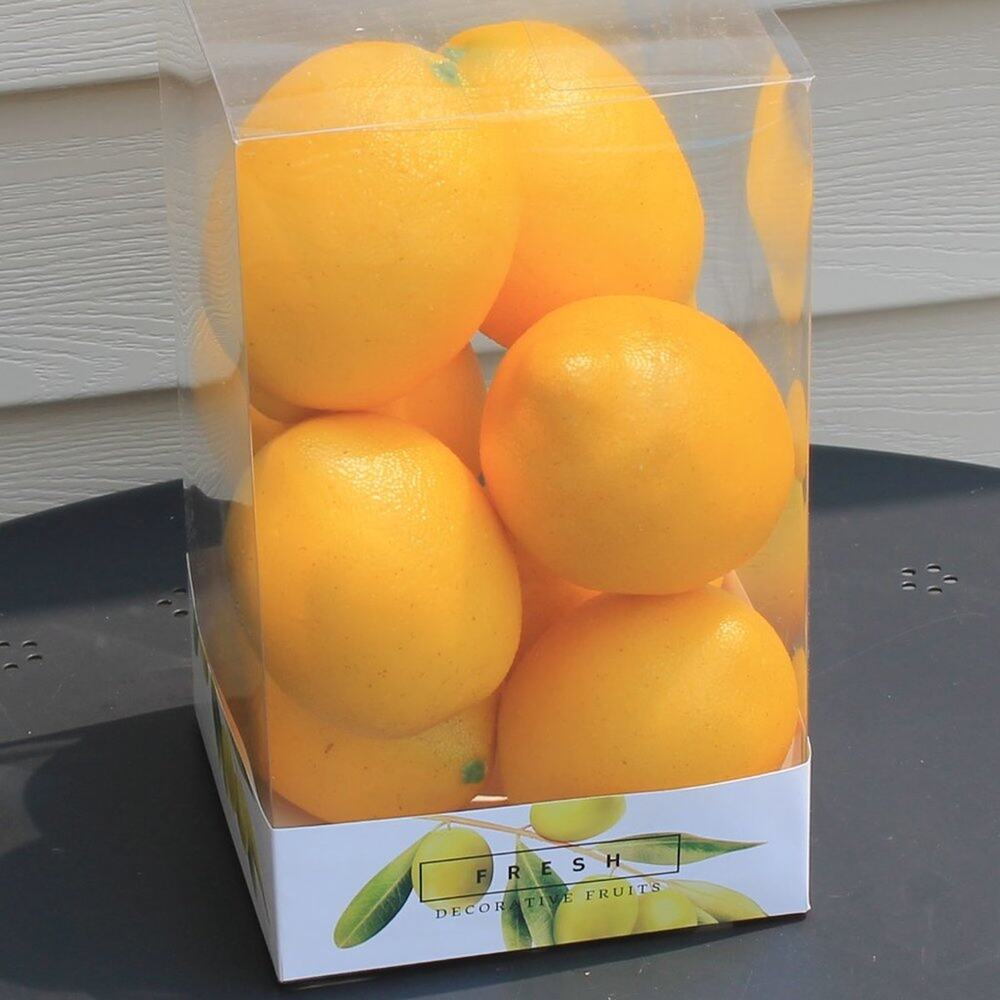 Flora Bunda Boxed Faux Fruit Set of 8 Large Lemons